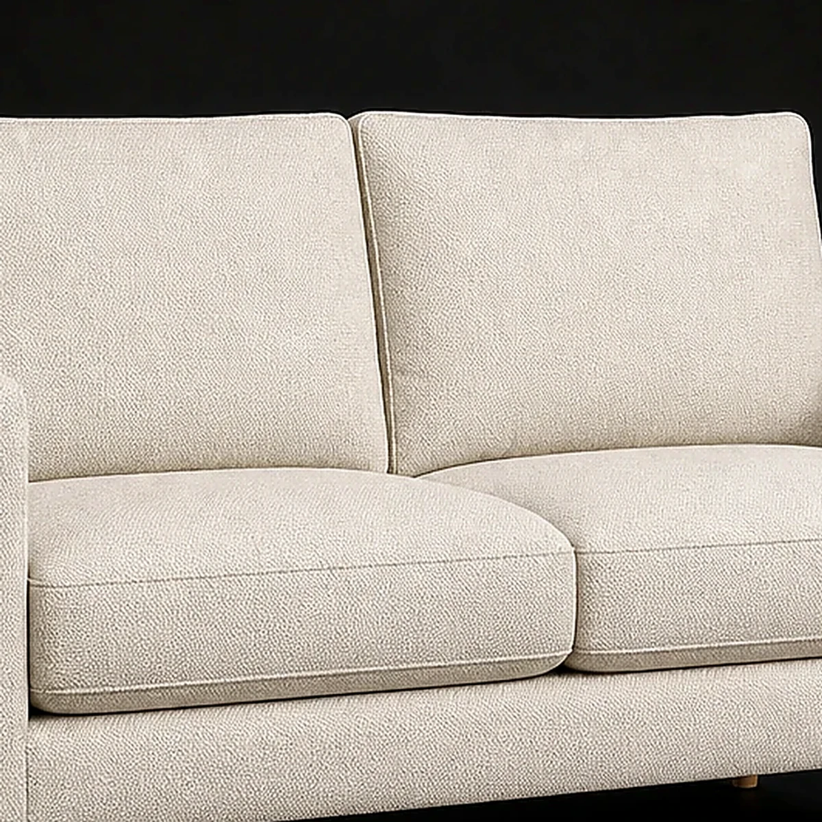 Compact Loveseat, 60 Inches Wide, close detail of material and construction