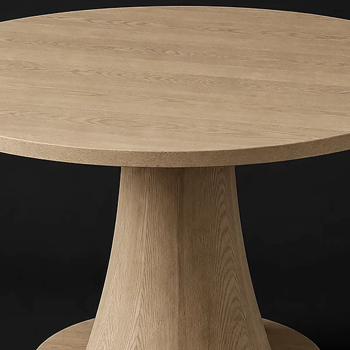 Compact Round Dining Table, 44 Inch Diameter, close detail of material and construction