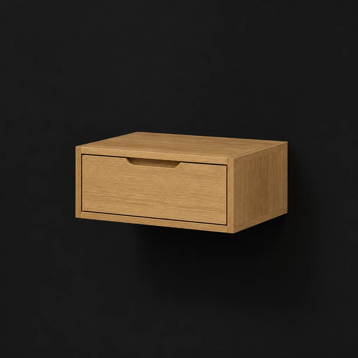 Floating Nightstand with Drawer, 20 Inches Wide, full studio view