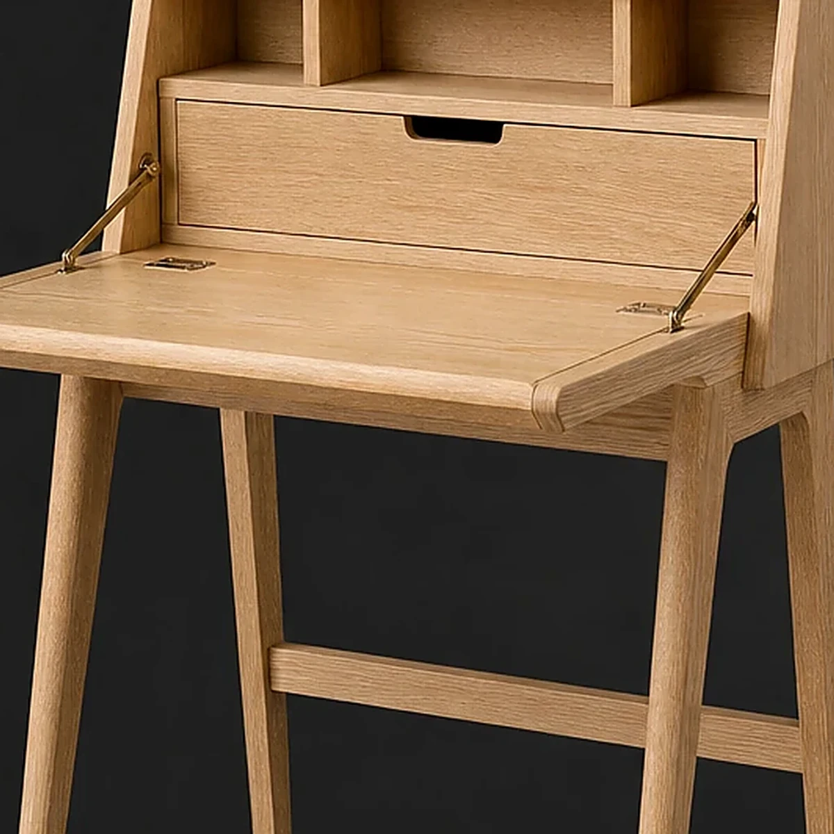 Foldaway Compact Desk, 38 Inches Wide, close detail of material and construction