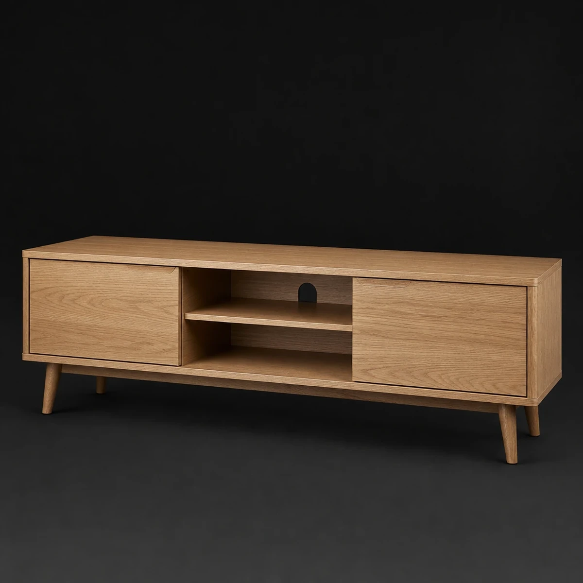 Low Media Console, 64 Inches Wide, full studio view