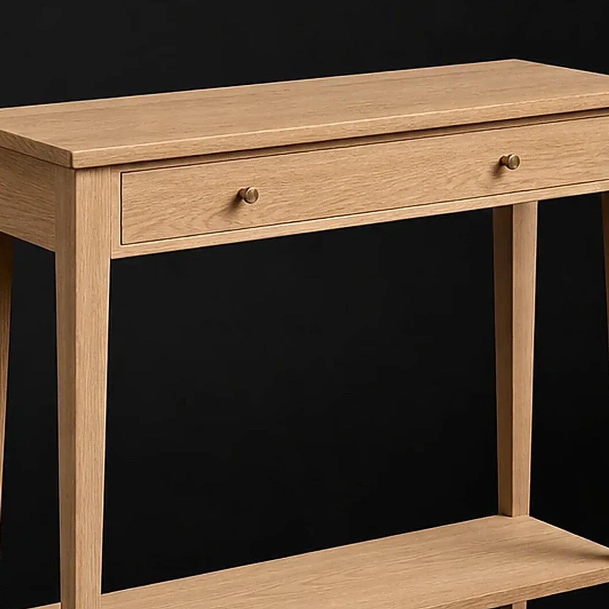 Narrow Console Table, 40 Inches Wide, close detail of material and construction