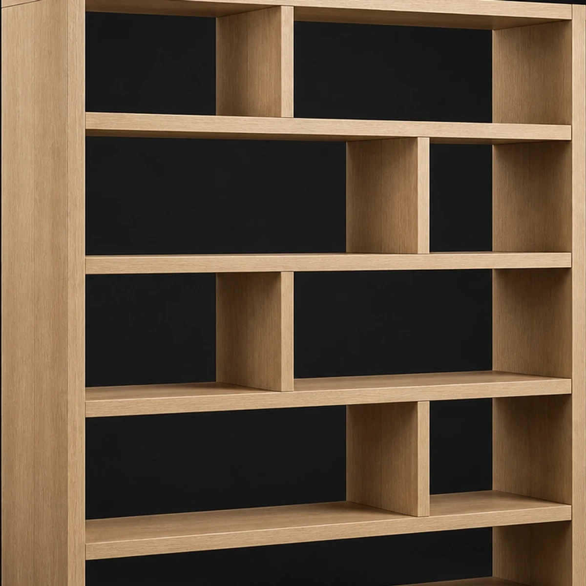 Open Room Divider Shelf, 62 Inches Tall, close detail of material and construction