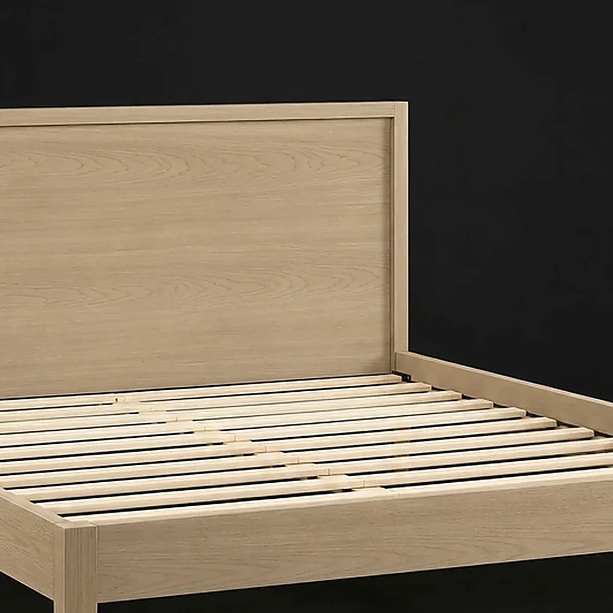 Queen Platform Bed, close detail of material and construction