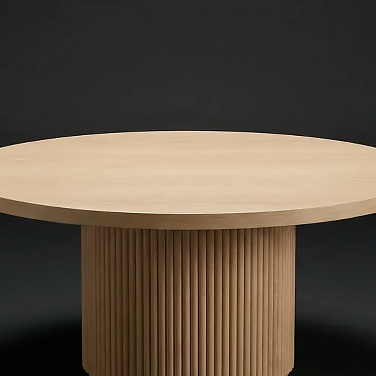 Round Pedestal Coffee Table, 36 Inch Diameter, close detail of material and construction