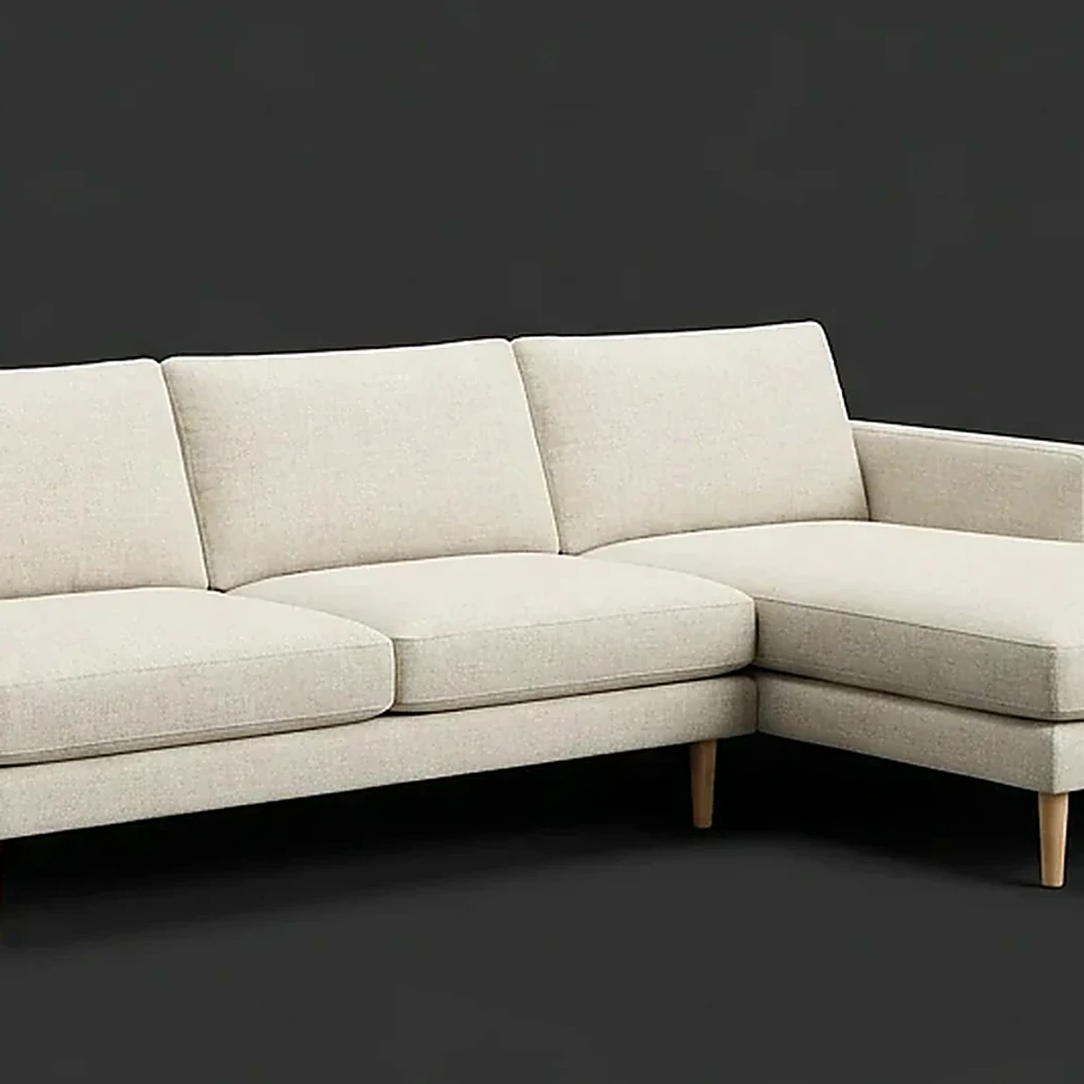 Sectional Sofa with Reversible Chaise, 98 Inches Wide, close detail of material and construction