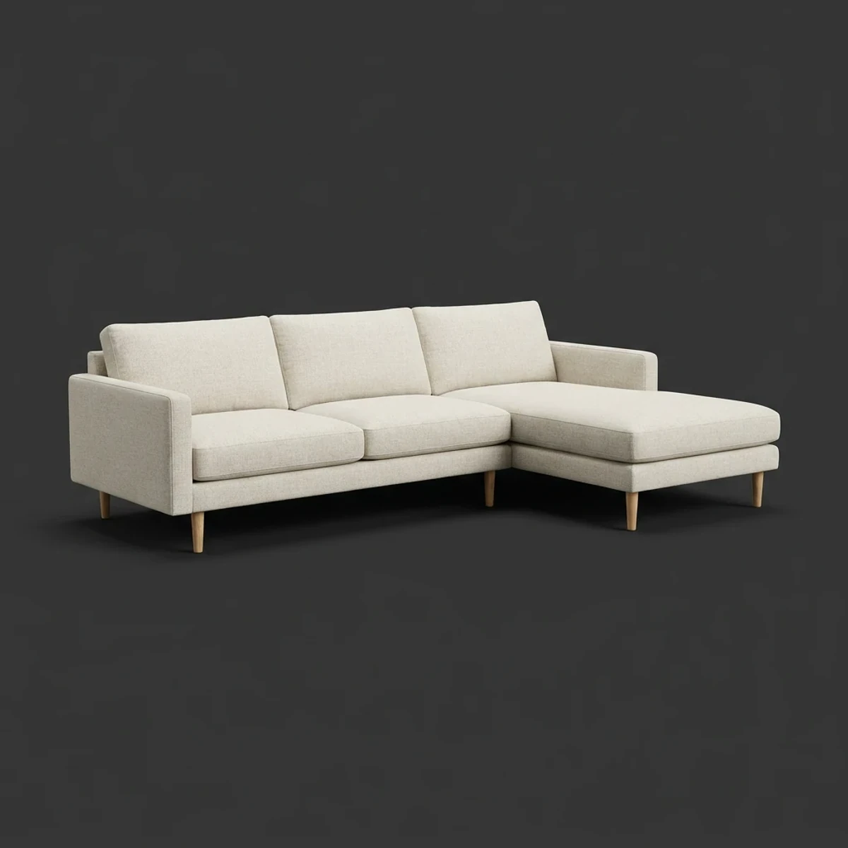 Sectional Sofa with Reversible Chaise, 98 Inches Wide, full studio view