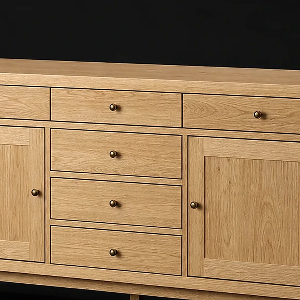 Sideboard, 60 Inches Wide, close detail of material and construction