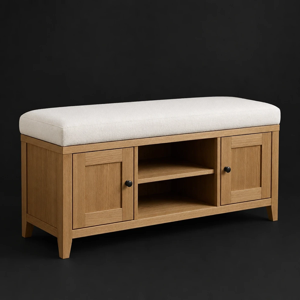 Storage Entry Bench, 46 Inches Wide, full studio view