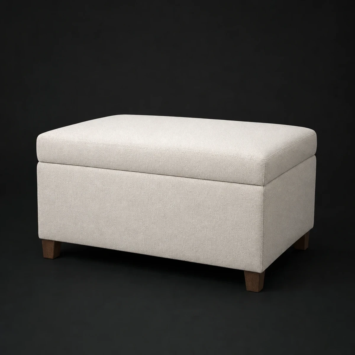Upholstered Storage Ottoman, 32 Inches Wide, full studio view
