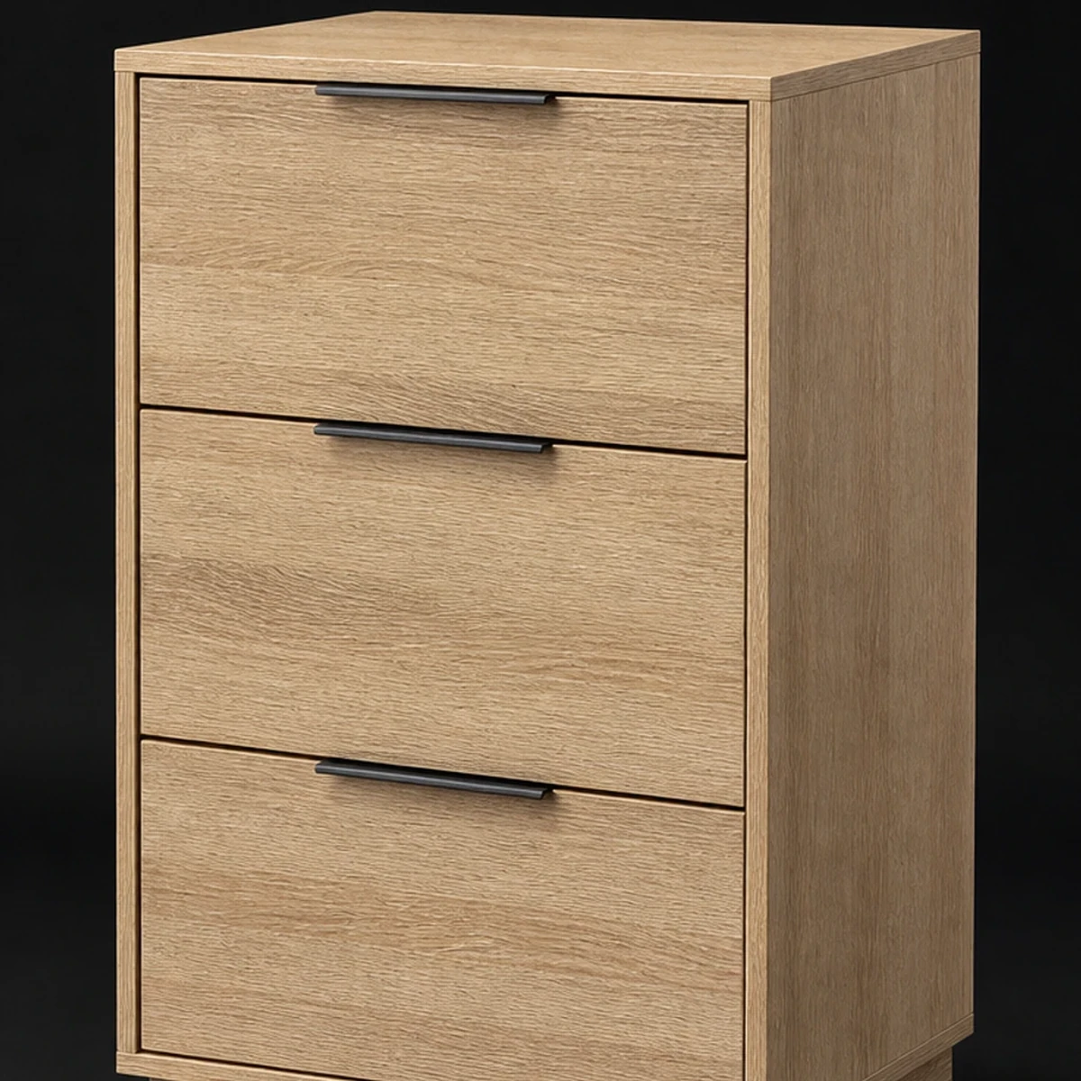 Three Drawer Tall Chest, 32 Inches Wide, close detail of material and construction