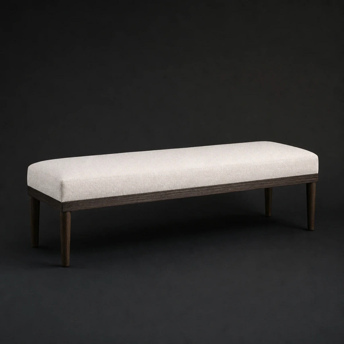 Upholstered Bedroom Bench, 50 Inches Wide, full studio view