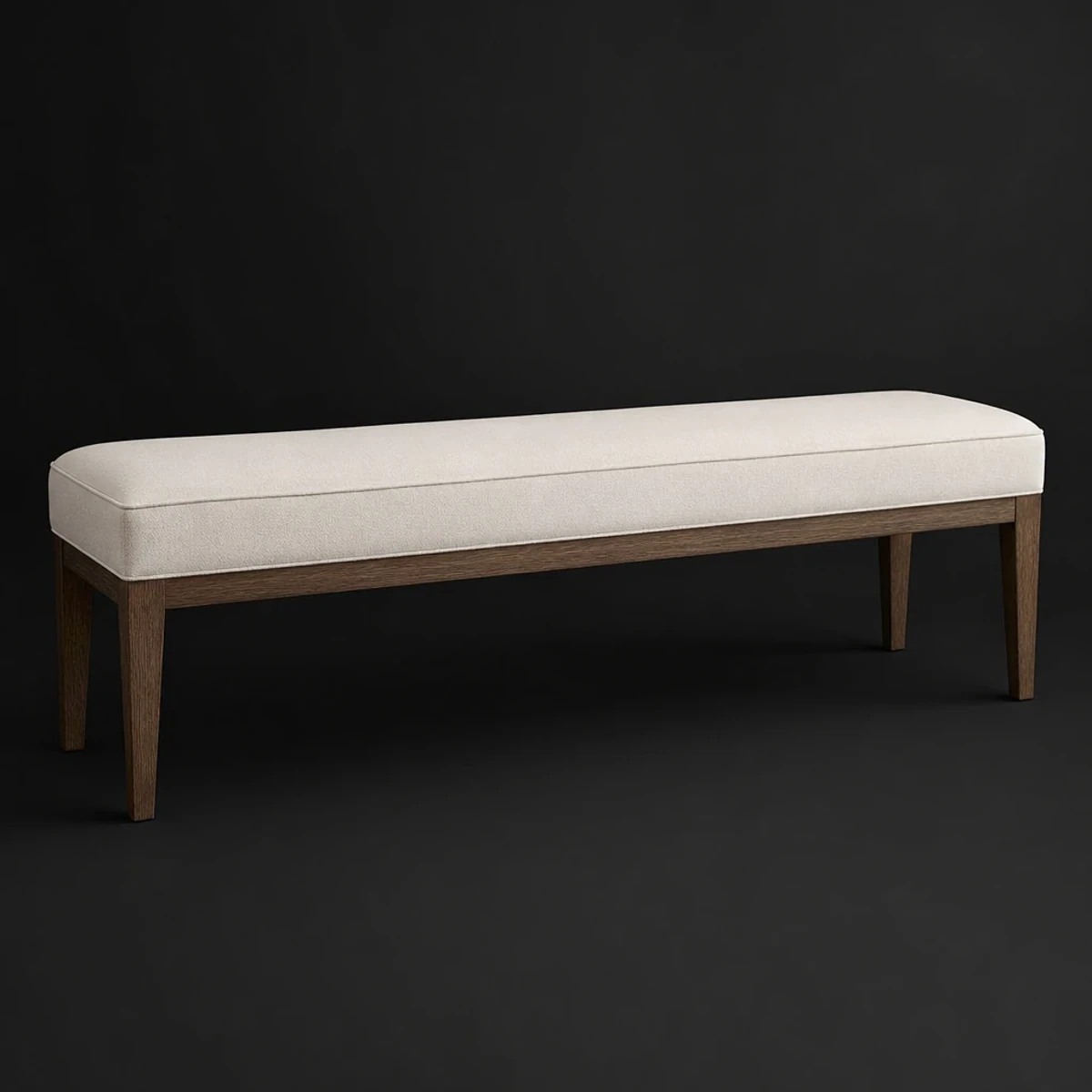 Upholstered Dining Bench, 54 Inches Wide, full studio view