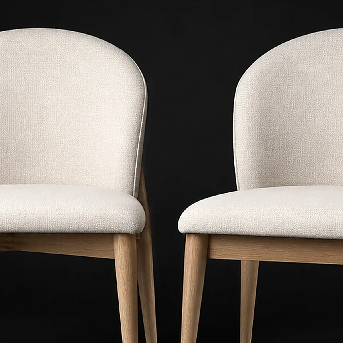 Upholstered Dining Chairs, Set of 2, close detail of material and construction